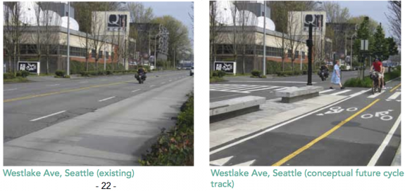 Westlake Cycle Track concept image by Cascade