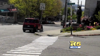 The crosswalk before removal. Image via King 5