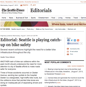 Screenshot from the Seattle Times website