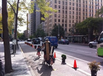 Cascade set up a protected bike lane on 2nd Ave last year.
