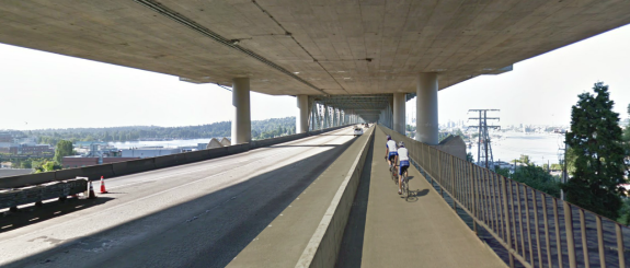 A Seattle Bike Blog concept image, using Google Street View images