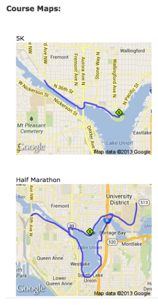 Route maps from the Biggest Loser website