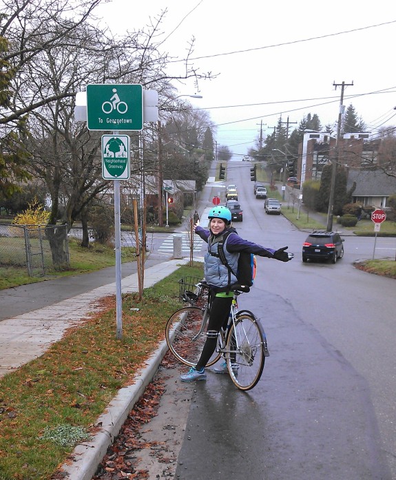 Beyond this point, bicyclists are directed southwest of Jefferson Part to S 13th and 14th Streets. The greenway route officially ends at S Lucile Street