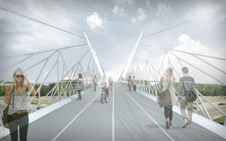 One design option for the Northgate bridge. Imagine a similar bridge connecting into Ballard.