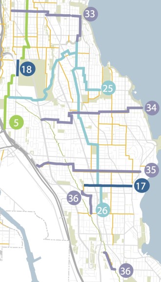 South Seattle will be the biggest focus for neighborhood greenways in the next couple year. See full map below.
