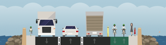 The center lane is reversible. See design and experiment yourself using Streetmix