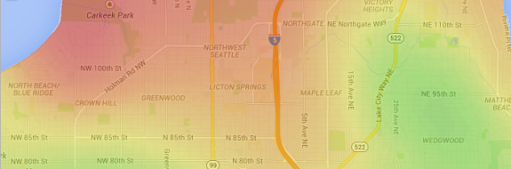Bike commute map, from WalkScore