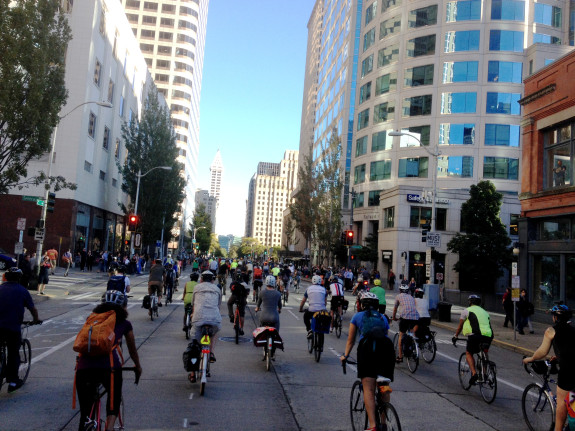A memorial bike ride for Sher Kung took over 2nd Ave September, 2014