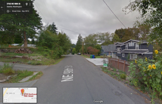 Approximate location of the hit and run, according to the Seattle Fire logs. Image from Google Street View.