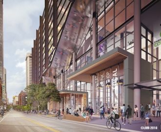 Concept image of Pine Street from the Convention Center Addition website. Decent start, but we can do better.