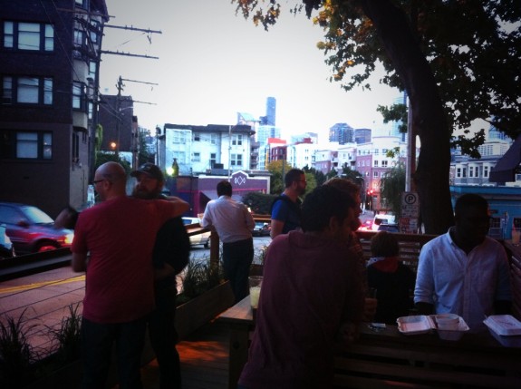 Seattle's first parklet at Howell/Olive Way
