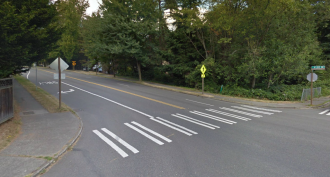 Approximate location of collision. Image from Google Street View