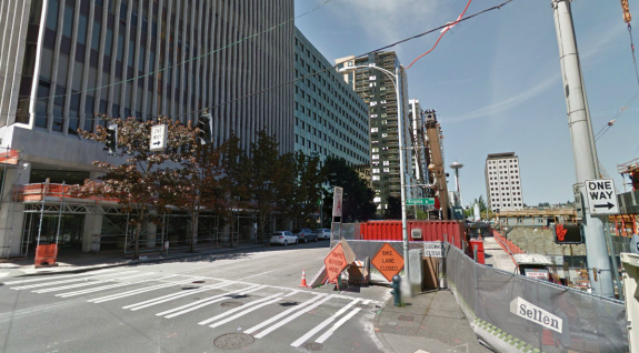 A familiar scene on Seattle Streets. Image from Google Street View.