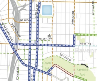 From the Bike Master Plan (blue=protected bike lane, green=neighborhood greenway)