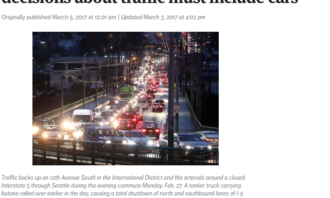 After a butane truck crash on I-5 snarls traffic, the Times Ed Board blames … bike lanes?