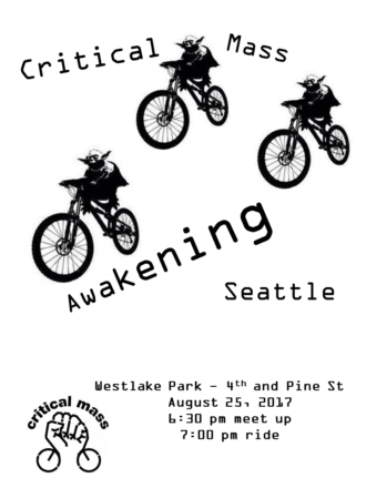 Critical Awakening!  Critical Mass Seattle @ Westlake Park |  |  | 