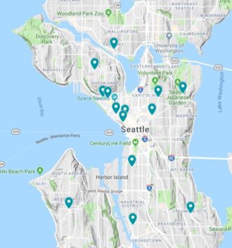 Map of participating bakeries. Each location is detailed with address and hours in a list at the end of this post.
