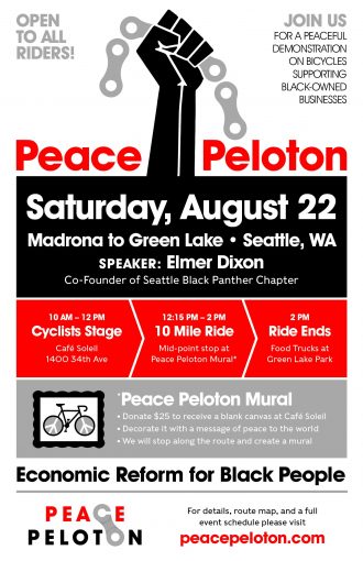 Peace Peloton event poster. Details in the post.