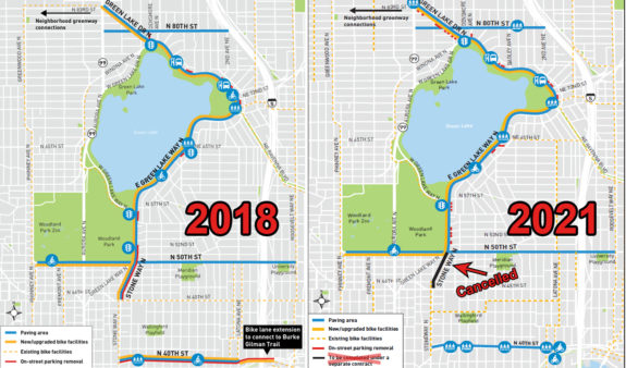 Side-by-side of the project maps from 2018 and 2021. 