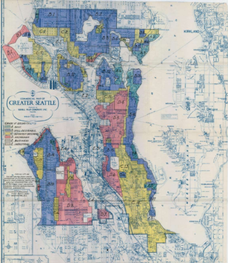 The HOLC map of Seattle from 1936.