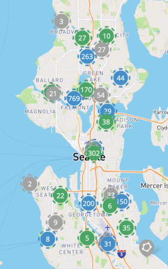 Screenshot of city comments map.