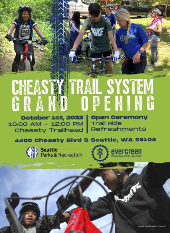 Event poster with photos of kids on mountain bikes.
