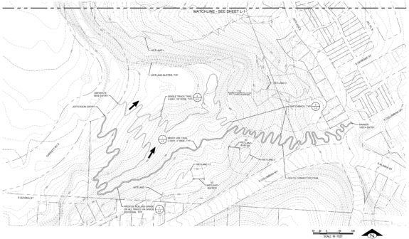 Topographic map of the south trails plan.
