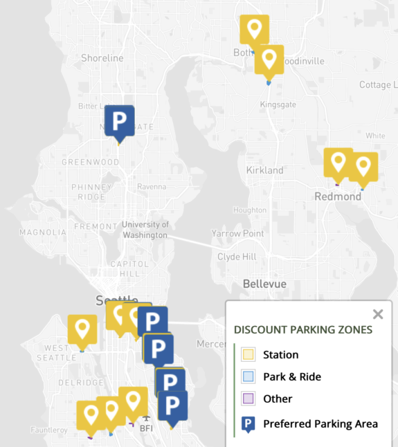 Map of discount parking zones.