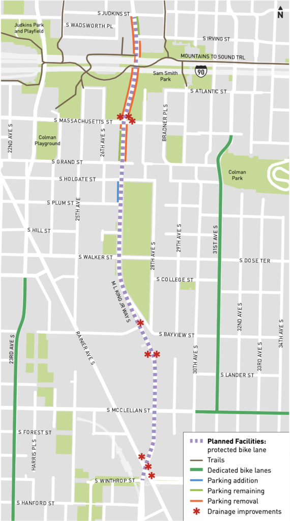 Overview map of the MLK Jr Way Safety Project.